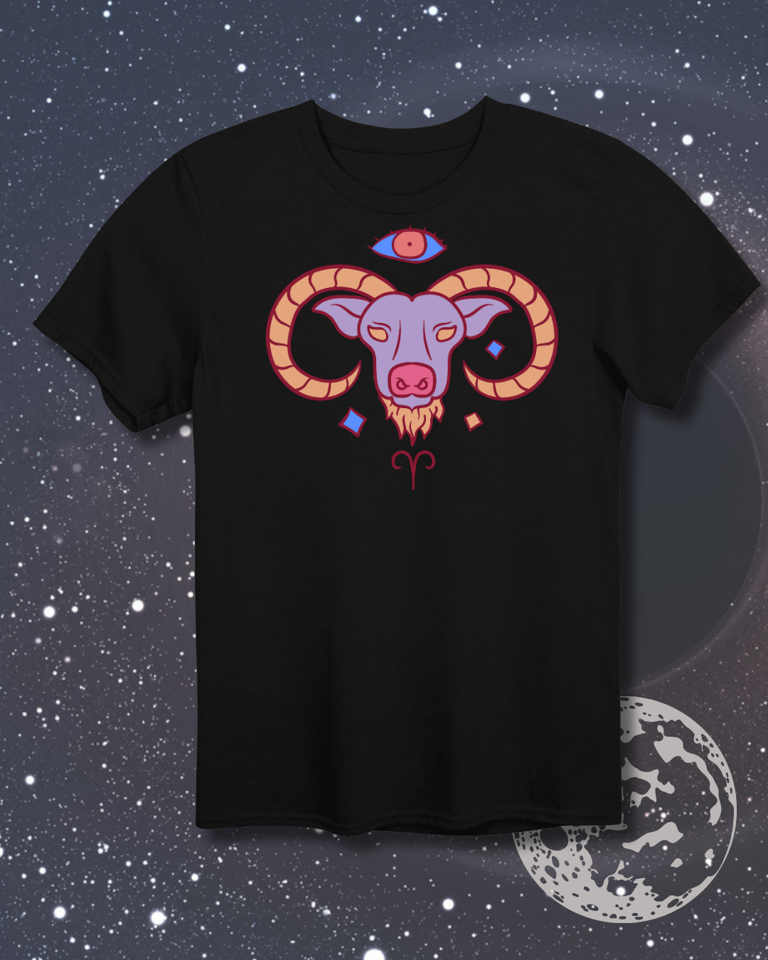 Aries T-Shirt - Astrological Ram Design