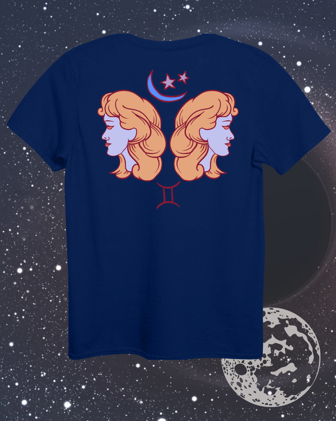 Gemini T-Shirt - Astrological Two Women Design