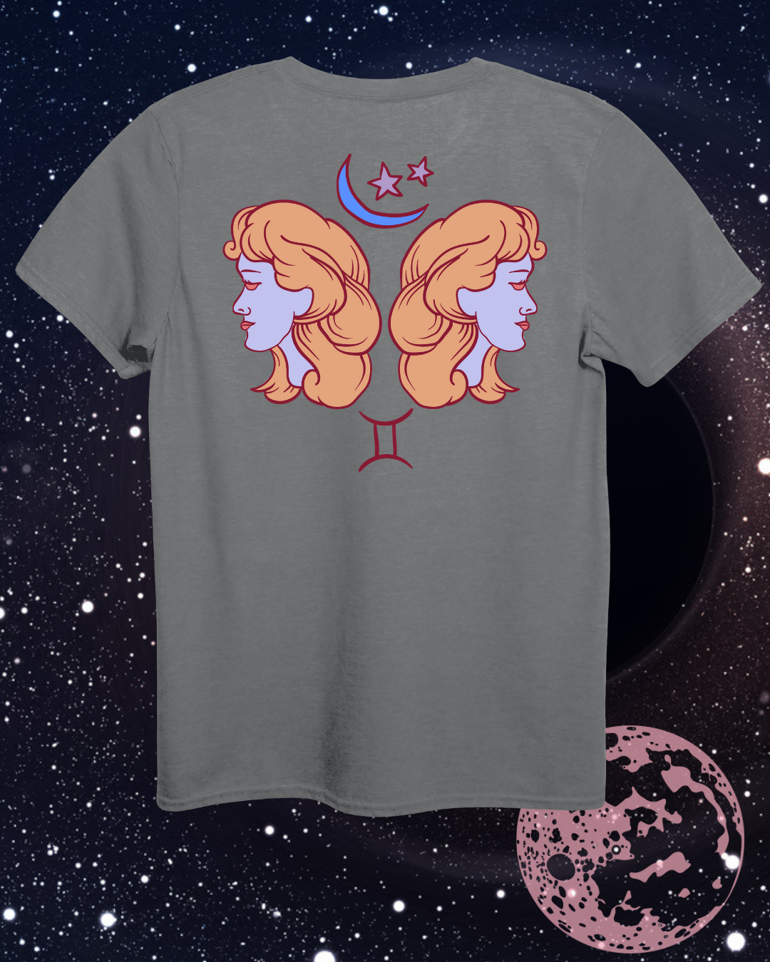 Gemini T-Shirt - Astrological Two Women Design